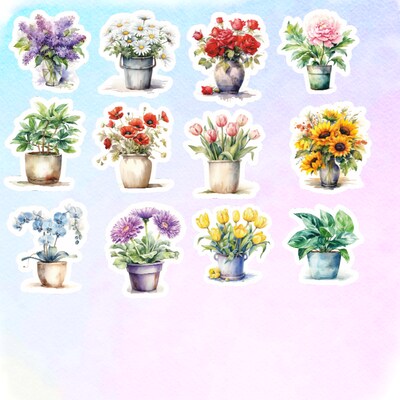 Pots Of Flowers Stickers - image1